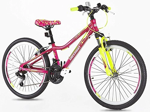 Mountain Bike : Hardtail Girls Alloy 24 Inch Mountain Bike - Light Weight Suspension Mountain Bike