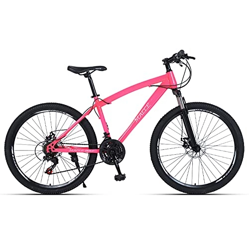 Mountain Bike : Hardtail Mountain Bike, Youth Adult Men Women Road Bicycles, 21-30Speeds Options, Lightweight Steel Frame, Double Disc Brake and Suspension Fork