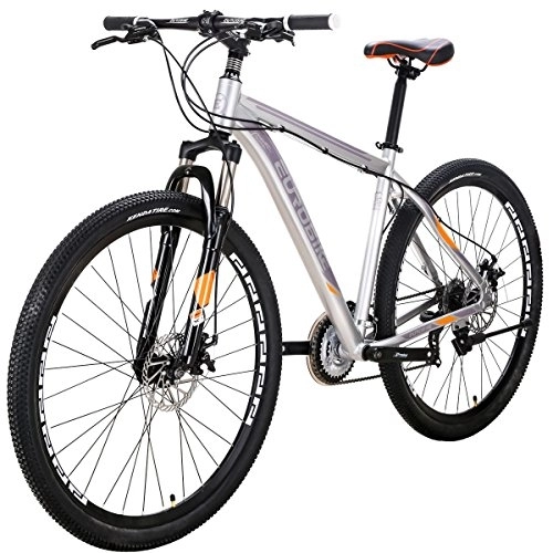 Mountain Bike : Hardtail Mountain Bikes, X9 21 Speed Bike, 29 Inch Wheels Bicycle, 19 Inch Aluminum Frame, UK In Stock (29Inch-spoke silver)