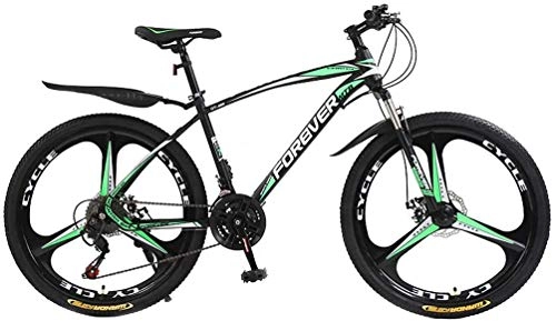 Mountain Bike : HCMNME durable bicycle Adult 26 Inch Mountain Bike, Double Disc Brake City Road Bicycle, Trail High-Carbon Steel Snow Bikes, Mens / Womens Variable Speed Mountain Bicycles Alloy frame with Disc Br