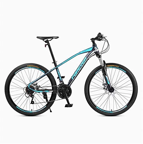 Mountain Bike : HCMNME durable bicycle Adult 27 Speed Mountain Bike, Double Disc Brake City Road Bicycle, Full Suspension Aluminum Alloy Snow Bikes, 27.5 Inch Wheels Alloy frame with Disc Brakes (Color : B)