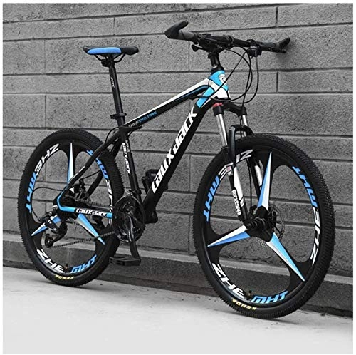 Mountain Bike : HCMNME durable bicycle, Outdoor sports Front Suspension Mountain Bike, 17Inch HighCarbon Steel Frame And 26Inch Wheels with Mechanical Disc Brakes, 24Speed Drivetrain, Black Outdoor sports Mounta