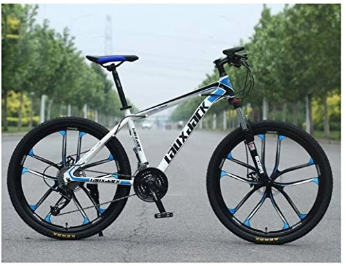 Mountain Bike : HCMNME durable bicycle, Outdoor sports Mountain Bike, Featuring Rigid 17Inch HighCarbon Steel Frame, 30Speed Drivetrain, Dual Oil Brakes, And 26Inch Wheels, Blue Outdoor sports Mountain Bike Allo