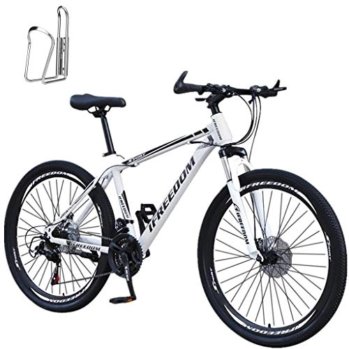 Mountain Bike : HEATLE 26 Inch 21-Speed Mountain Bike Bicycle Adult Student Outdoors Sport Cycling Road Bikes Exercise Bikes Hardtail Mountain Bikes(White, 26 Inch)