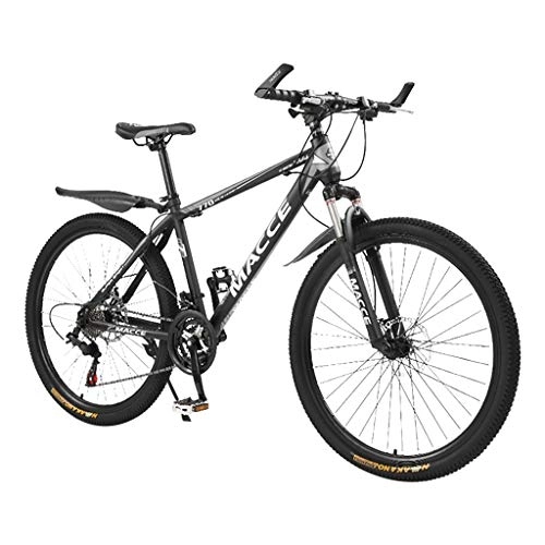 Mountain Bike : HEATLE 26 Inch Carbon Steel Mountain Bike 24 Speed Bicycle Full Suspension MTB Men's Ladies Bicycle Bicycle (Black, 26 inch)
