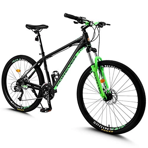 Mountain Bike : HECHEN 27.5 in Adult Mountain Trail Bike, High Carbon Steel Folding Outroad Bicycles, 27-Speed Bicycle Full Suspension MTB Dual Disc Brakes Mountain Bicycle, Green