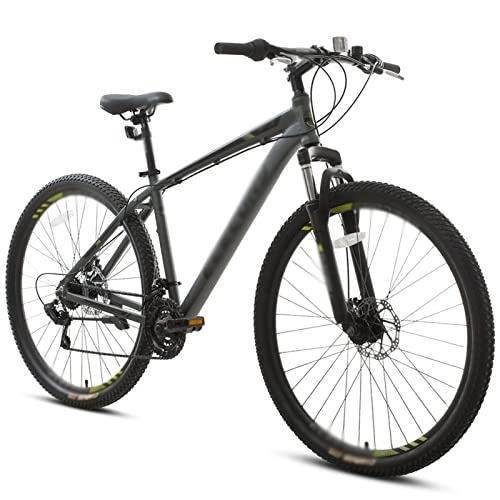 Mountain Bike : HESNDzxc Bicycles for Adults Aluminum Alloy Mountain Bike for Woman Men AdultMulticolor Front and Rear Disc Brakes Shockproof Fork (Color : Gray)