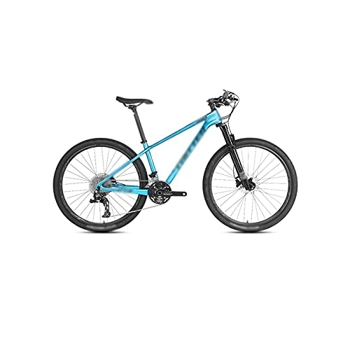 Mountain Bike : HESNDzxc Bicycles for Adults Bicycle, 27.5 / 29 Inch Carbon Mountain Bike Bicycle Remote Lockout Air Fork (Color : Blue, Size : 27.5x15)