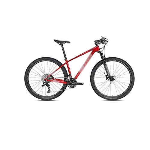 Mountain Bike : HESNDzxc Bicycles for Adults Bicycle, 27.5 / 29 Inch Carbon Mountain Bike Bicycle Remote Lockout Air Fork (Color : Red, Size : 27.5x17)