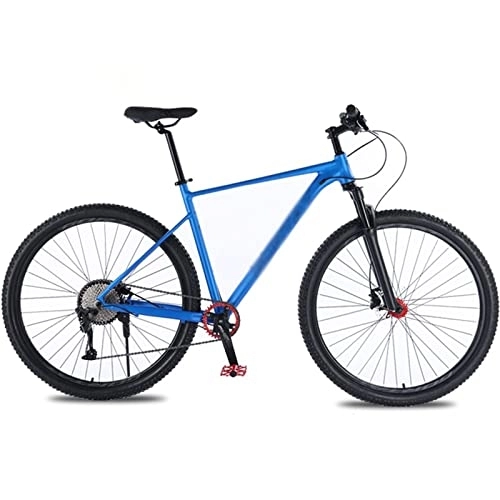 Mountain Bike : HESNDzxc Bicycles for Adults Frame Aluminum Alloy Mountain Bike Bicycle Double Oil Brake Front; Rear Quick Release Lmitation Carbon (Color : Blue)