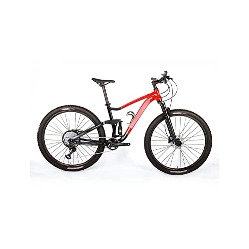 Mountain Bike : HESNDzxc Bicycles for Adults Full Suspension Aluminum Alloy Bike Mountain Bike (Color : Red, Size : Medium)