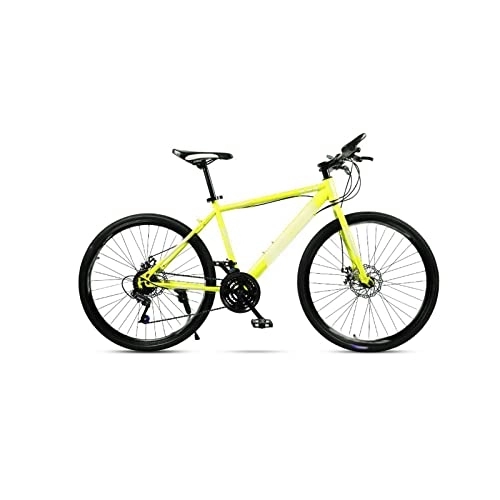 Mountain Bike : HESNDzxc Bicycles for Adults Mountain Bike 30 Speed 26 Inch Adult Men and Women Shock One Wheel Speed Racing Disc Brakes Off Road Student Bicycle (Color : Yellow, Size : Large)