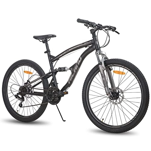 Mountain Bike : HESNDzxc Bicycles for Adults Steel Frame Speed Mountain Bike Bicycle Double Disc Brake (Color : Black)