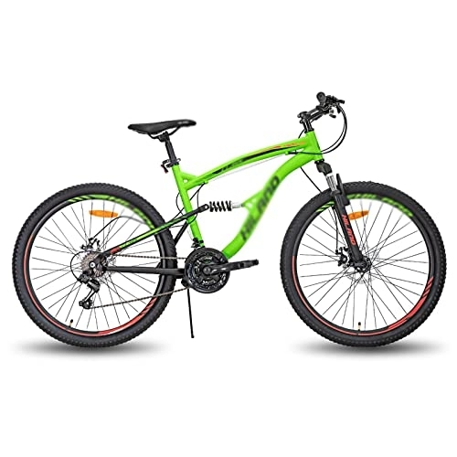 Mountain Bike : HESNDzxc Bicycles for Adults Steel Frame Speed Mountain Bike Bicycle Double Disc Brake (Color : Green)