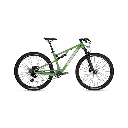 Mountain Bike : HESNDzxc Bicycles for Adults T Mountain Bike Full Suspension Mountain Bike Dual Suspension Mountain Bike Bike Men (Color : Green, Size : Medium)