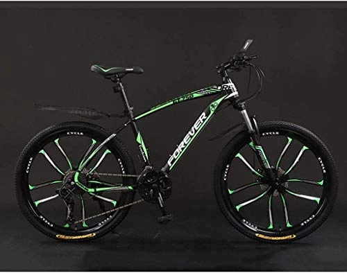 Mountain Bike : HFFFHA 26 Inch 21 / 24 / 27 / 30-Speed Adult Mountain Bike, Mountain Trail Bike High Carbon Steel Outroad Bicycles, Bicycle Full Suspension MTB ​​Gears Dual Disc Brakes Mountain Bicycle (Size : 24 speed)