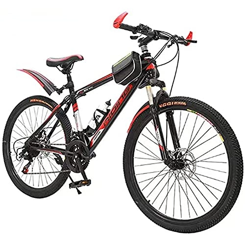 Mountain Bike : HHORB Mountain Bike 20 Inch, 22 Inch, 24 Inch, 26 Inch Bicycle Aluminum Alloy Frame, Male And Female Outdoor Sports Road Bike, Four Colors Are Available, Red, 22