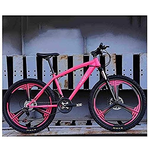 Mountain Bike : HHORB Mountain Bikes Racing Bikes Bicycle Mountain Bike Adult Road Bikes for Men And Women 26In Wheels Adjustable Speed Double Disc Brake, Pink, Pink, 24speed
