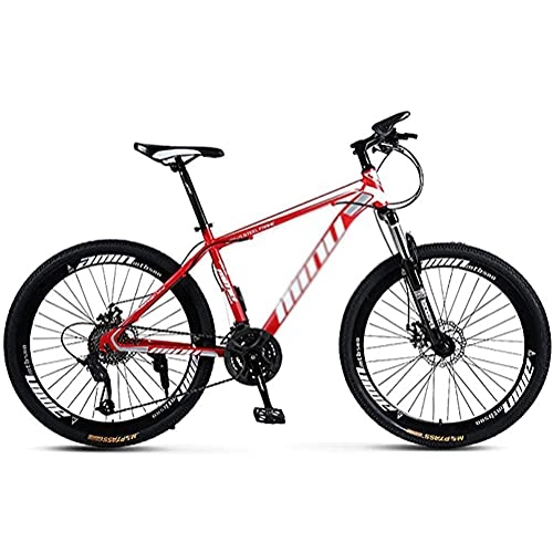 Mountain Bike : HHORB Off-Road Mountain Bikes High Carbon Steel Frame Shock Absorber Front Fork 21 / 24 / 27 Speed Dual Disc Brake 26 Inch Youth Men And Women, B, 21 speed
