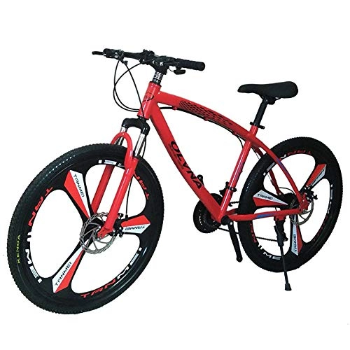 Mountain Bike : High Carbon Steel Adult Mountain Bike, RNNTK One-in-one Wheel Disc Brake Bike Men And Women Bike, Outroad Mountain Bike Road Bicycle A Variety Of Colors K -24 Speed -26 Inches