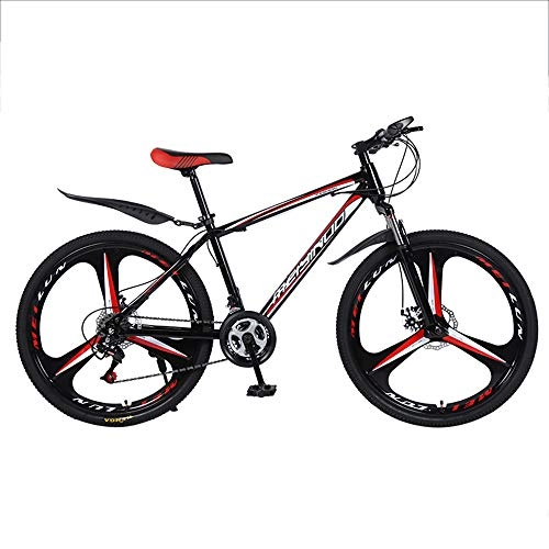 Mountain Bike : High Carbon Steel Dual Suspension Mountain Bike, 26 Inch Wheels, Off Road Bicycles, 21 / 24 / 27-Speed Bicycle Full Suspension MTB Gears Dual Disc Brakes Mountain Bicycle, Black 3 Cutter Wheels, 27 speed