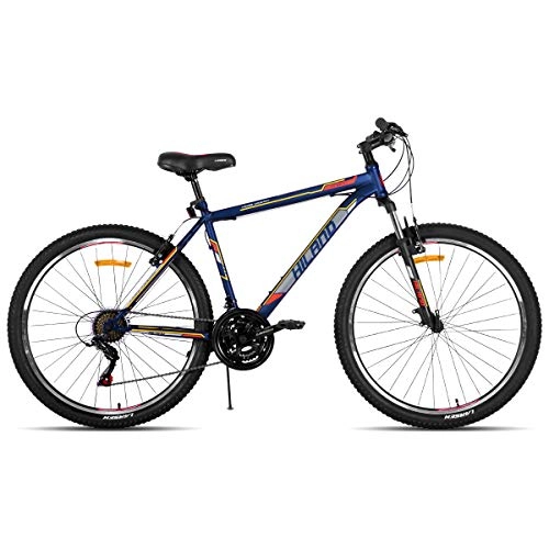 Mountain Bike : Hiland 26 Inch Mountain Bike 21Speed MTB Bicycle for Men with 17 Inch Suspension Fork Urban Commuter City Bicycle, Blue