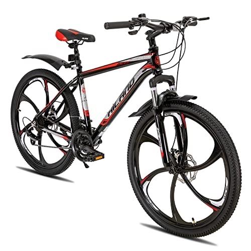 Mountain Bike : Hiland 26 Inch Mountain Bike Aluminum with 17 Inch Frame Disc-Brake 3 / 6-Spokes, Black