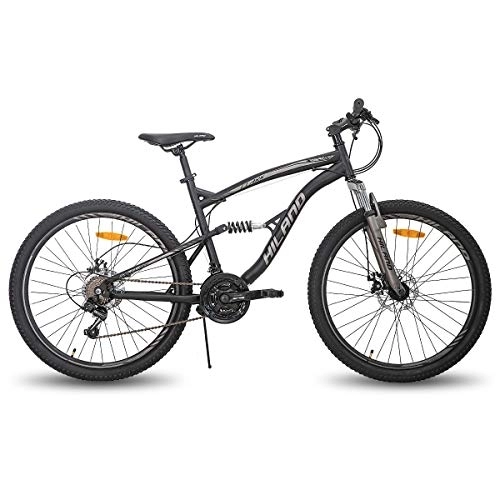 Mountain Bike : Hiland 26 Inch Mountain Bike for Men 21-Speed MTB Bicycle 18 Inch Dual-Suspension Urban Commuter City Bicycle Black