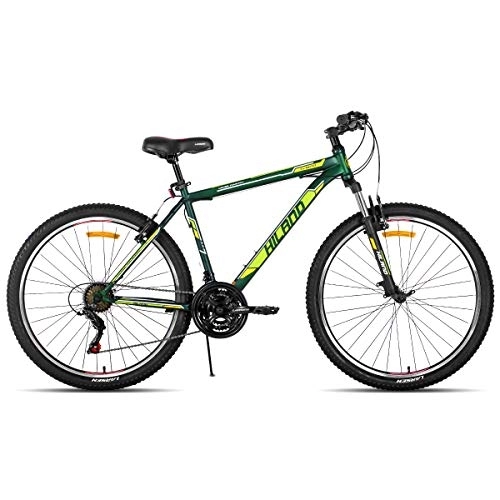 Mountain Bike : Hiland 26 Inch Suspension Mountain Bike Shimano 21 Speed MTB Bicycle for Men Bikes, Green
