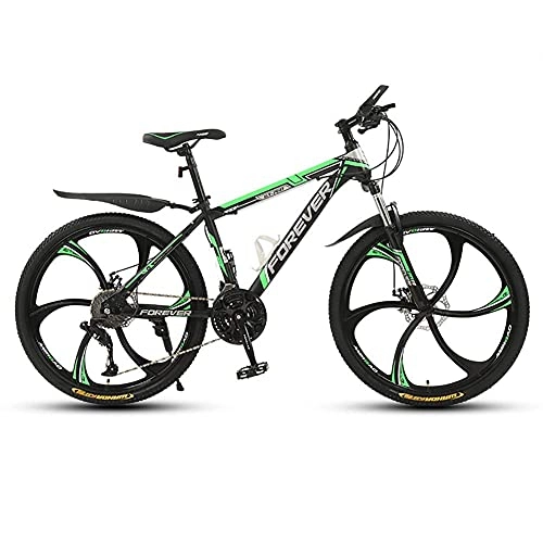 Mountain Bike : HJRBM 26 Inch 21 Speed Mountain Bike， Suspension Outroad Bicycles， with Double Disc Brake， High Carbon Steel Frame， Suitable for Cycling Enthusiasts fengong