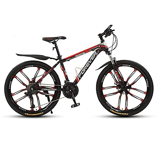 Mountain Bike : HJRBM Professional Mountain Bikes， Mountain Trail Bike， 26-Inch Wheels， 21-Speed Carbon Steel Frame Bicycles， with Dual Disc Brakes， Exercise Bikes， 10 Spoke Wheels fengong