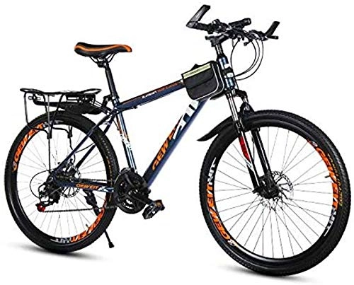 Mountain Bike : HKPLDE 24 Inch Wheel Mountain Bike, Sport Bike Road Bikes, With Double Disc Brake & Thumb Shifter, Variable Speed Full Suspension Bicycles-Orange