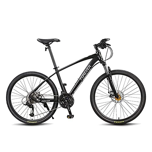 Mountain Bike : HUAQINEI Adult Mountain Off-road Bike, 27-speed Bicycle, High-carbon Steel Frame, Double Full Shock Absorbers, Double Disc Brakes