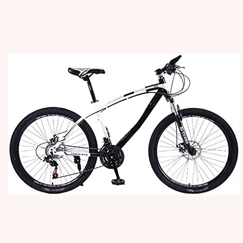Mountain Bike : HUAQINEI Bicycles Adult Mountain Bike 24 Inch, 21 / 24 Speed with Double Disc Brake high-carbon steel Adult MTB Hard with Adjustable Seat Student, Yellow, 24 SPEED