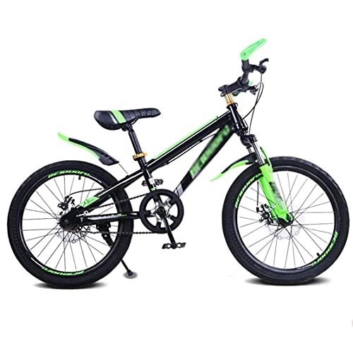 Mountain Bike : HUAQINEI Mountain Bike Steel Frame Single Speed with Kickstand Fit for 5-14 Years Old 16 Inches with without Side Support, 16