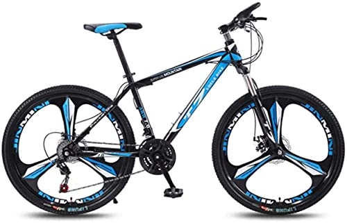 Mountain Bike : HUAQINEI Mountain Bikes, 24 inch bicycle mountain bike adult variable speed light bicycle tri- Alloy frame with Disc Brakes (Color : Black blue, Size : 21 speed)