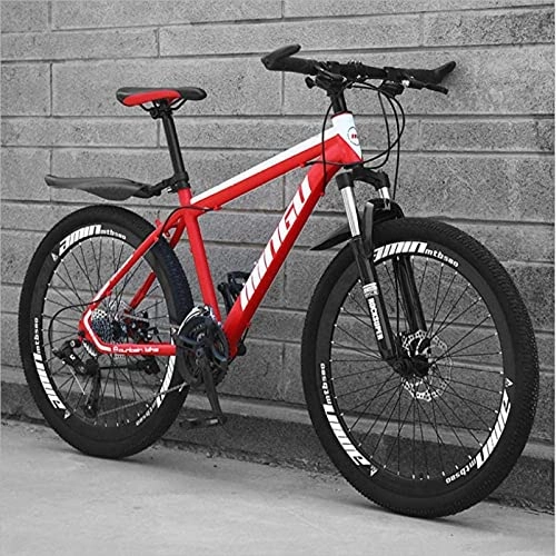 Mountain Bike : HUAQINEI Mountain Bikes, 24 inch mountain bike variable speed cross-country shock-absorbing bicycle light road racing 40 wheels Alloy frame with Disc Brakes (Color : Red, Size : 24 speed)