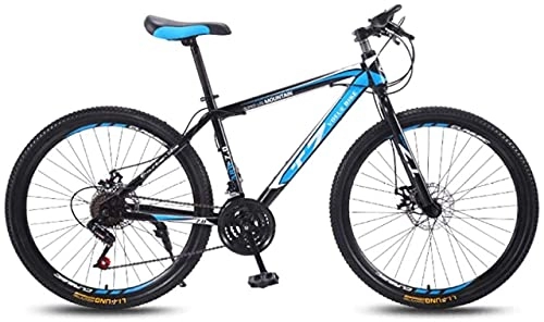 Mountain Bike : HUAQINEI Mountain Bikes, 26 inch bicycle mountain bike adult variable speed light bicycle spoke wheel Alloy frame with Disc Brakes (Color : Black blue, Size : 27 speed)