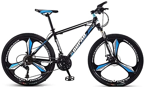 Mountain Bike : HUAQINEI Mountain Bikes, 26 inch mountain bike aluminum alloy cross-country lightweight variable speed youth three-wheel bicycle Alloy frame with Disc Brakes (Color : Black blue, Size : 24 speed)