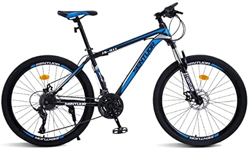 Mountain Bike : HUAQINEI Mountain Bikes, 26 inch mountain bike cross-country variable speed racing light bicycle 40 wheels Alloy frame with Disc Brakes (Color : Black blue, Size : 27 speed)