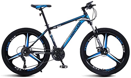 Mountain Bike : HUAQINEI Mountain Bikes, 26 inch mountain bike off-road variable speed racing light bicycle tri- Alloy frame with Disc Brakes (Color : Black blue, Size : 27 speed)