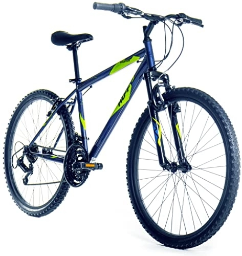 Mountain Bike : Huffy Stone Mountain Mens 26 Inch Wheel Hardtail Mountain Bike Front Suspension 21 Speed Blue Adults