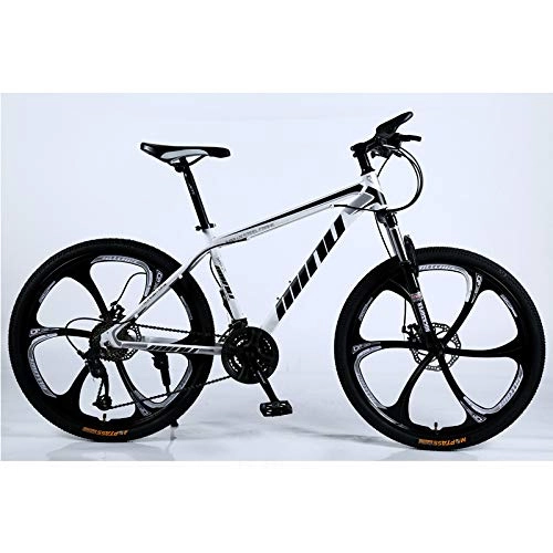 Mountain Bike : HUIGE Road Bike Mountain Bike 21-30 Speed Ultra-Light Bicycle with High-Carbon Steel Frame And Fork, Disc Brake, 26 Inch Frame MTB Bicycle for Man, Woman, City, Aerobic Exercise, White, 21 speed