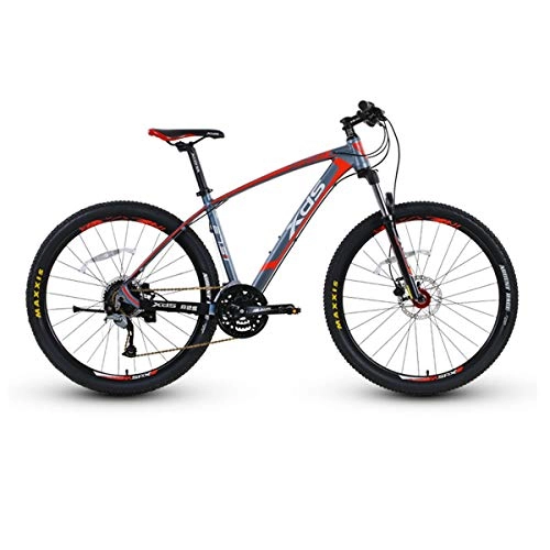 Mountain Bike : Huijunwenti Mountain Bike, Bicycle, Adult Off-road Variable Speed Bicycle, Hydraulic Disc Brake - 27.5 Inch Wheel Diameter The latest style, simple design (Color : Gray red, Size : 27 speed)