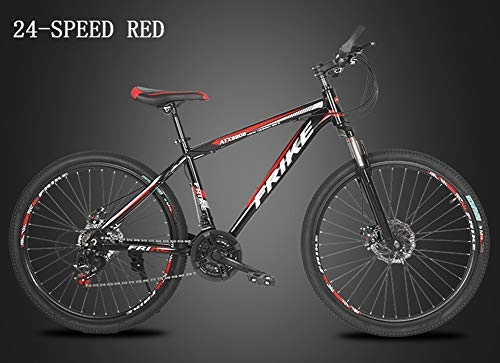 Mountain Bike : HUWAI Folding Bike with, 24-Speed, Premium Full Suspension and Quality Gear, High Carbon Steel Dual Suspension Frame Mountain Bike, Lightweight and Durable, Red