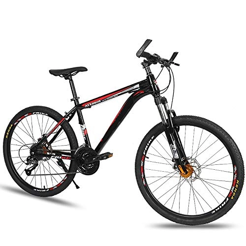 Mountain Bike : HXwsa Country Mountain Bike 26 Inch with Double Disc Brake, MTB for Adults, Hardtail Bike with Adjustable Seat, Thickened Carbon Steel Frame, Spoke Wheel, D