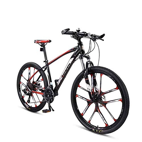 Mountain Bike : HY-WWK Adults Cruiser Bike, Lockable Front Fork 26 / 27.5 inch Mountain Bike Double Disc Brake 30 Speed Magnesium Alloy Integrated Wheel, B, a