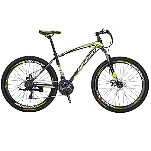 Mountain Bike : Hybike Mountain Bikes HYX1 27.5 Inches Muti Spoke Wheels 21 Speed Dual Disc Brake Bicycle Blackyellow