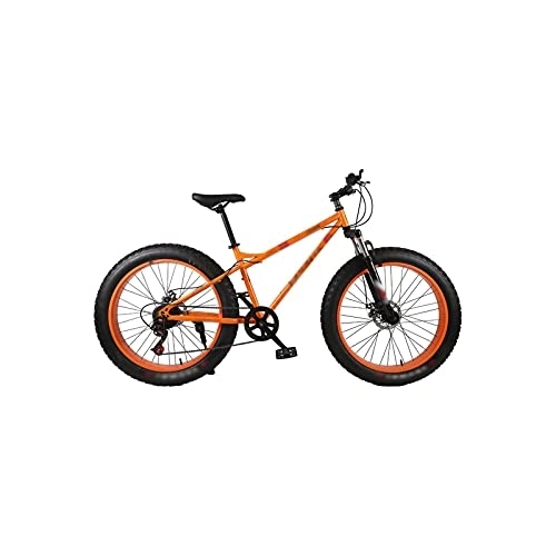 Mountain Bike : IEASEzxc Bicycle Mountain Bike 4.0 Fat Tire Mountain Bicycle High Carbon Steel Beach Bicycle Snow Bike (Color : Orange)