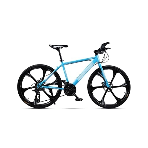 Mountain Bike : IEASEzxc Bicycle Mountain bike adult men and women shock absorber single wheel speed racing disc brake off-road students (Color : Blue)